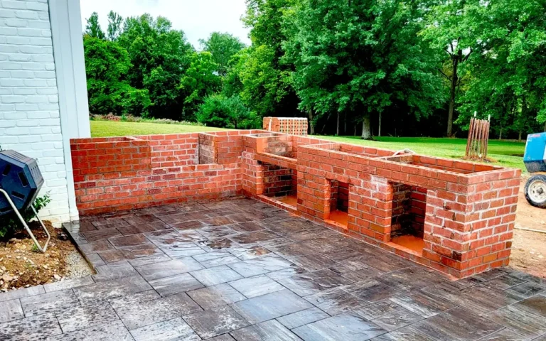 Custom brick outdoor kitchen build